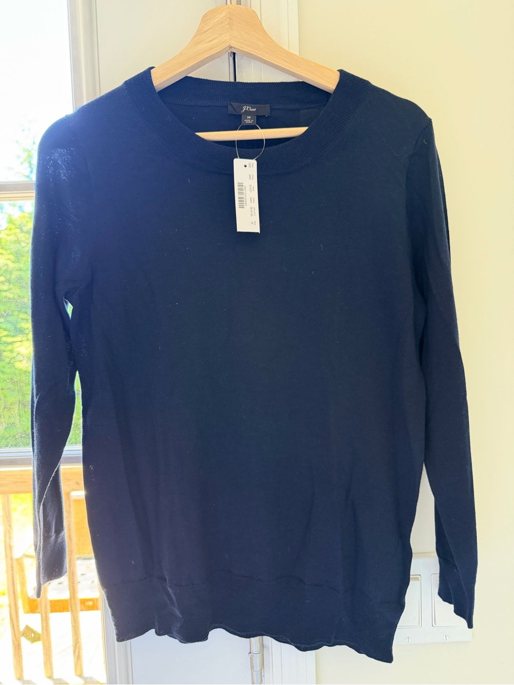 NWT J.Crew 100% Merino Wool Navy Blue Sweater Women’s Medium - Picture 7 of 8